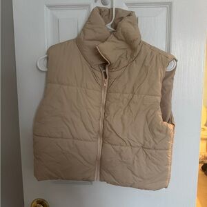 SHEIN EZwear Quilted Puffer Vest – Women’s Size S, Apricot, Sleeveless Jacket